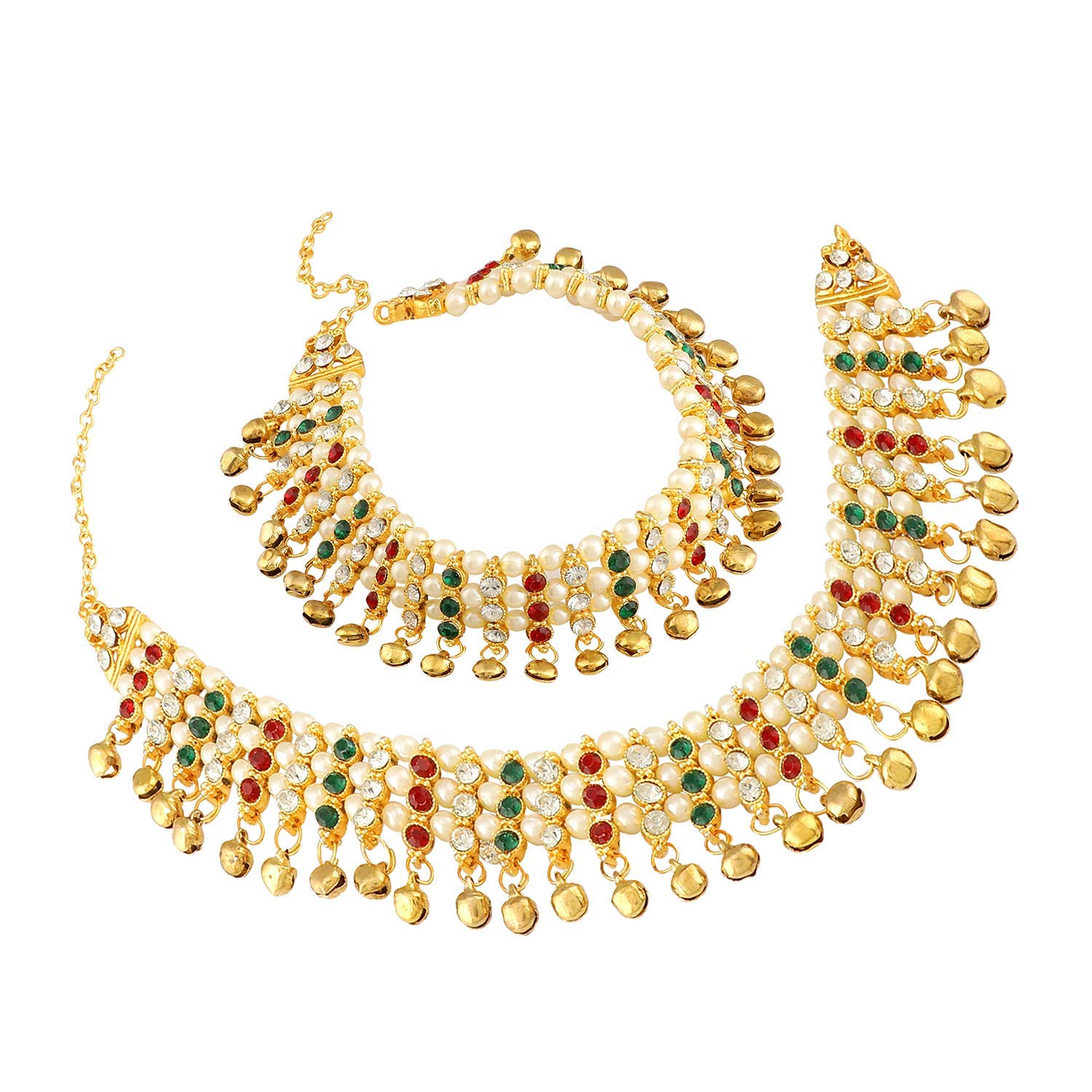 homedecor bharti Designer Ghungroo Non-Precious Metal Gold Plated Alloy Anklet for Women and Girls Golden (B08V1LV15B) Amazon Price History, Amazon Price Tracker