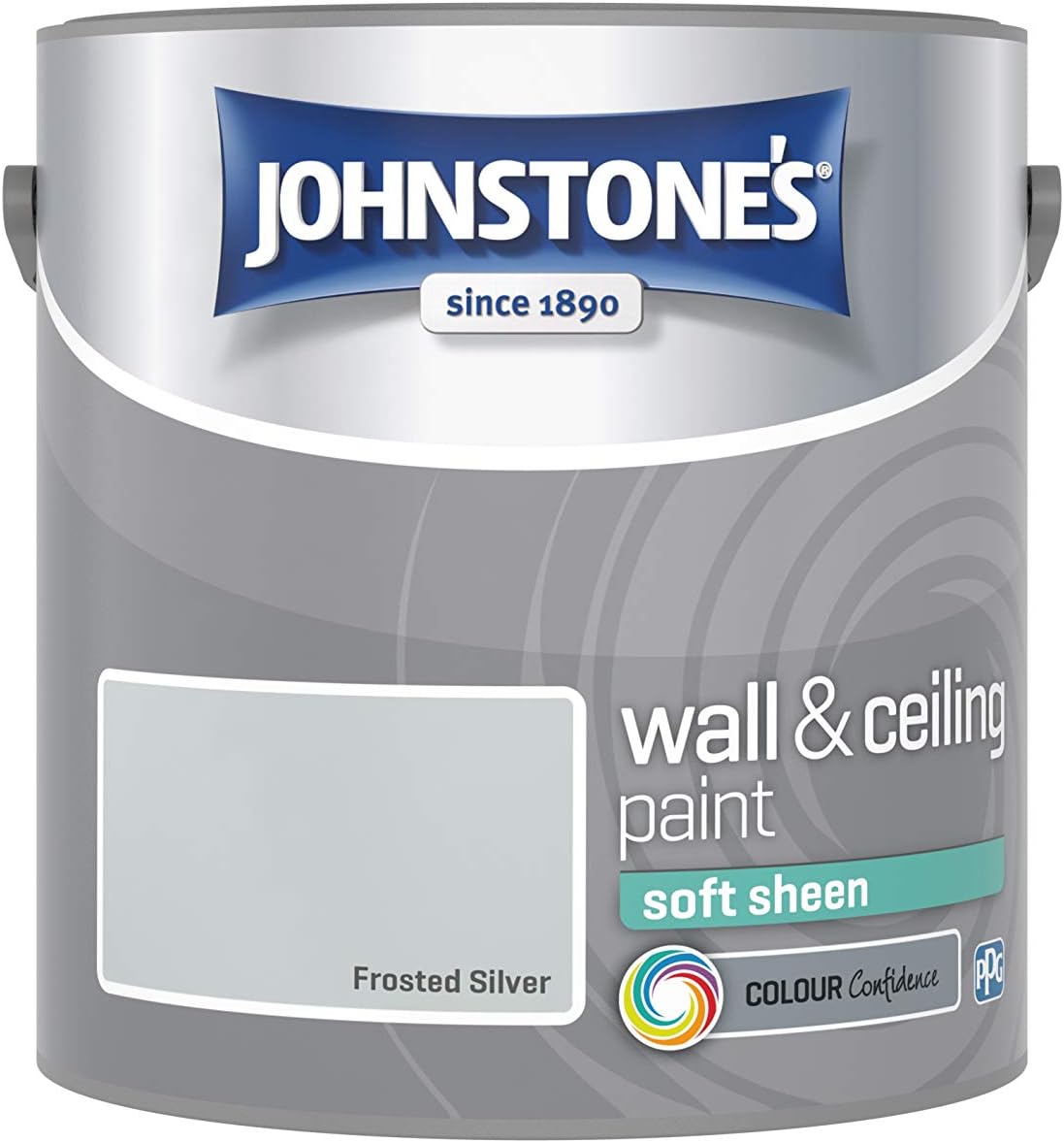Johnstone's - Wall & Ceiling Paint - Frosted Silver - Soft Sheen Finish - Emulsion Paint - Fantastic Coverage - Easy to Apply - Dry in 1-2 Hours - 12m2 Coverage per Litre - 2.5L