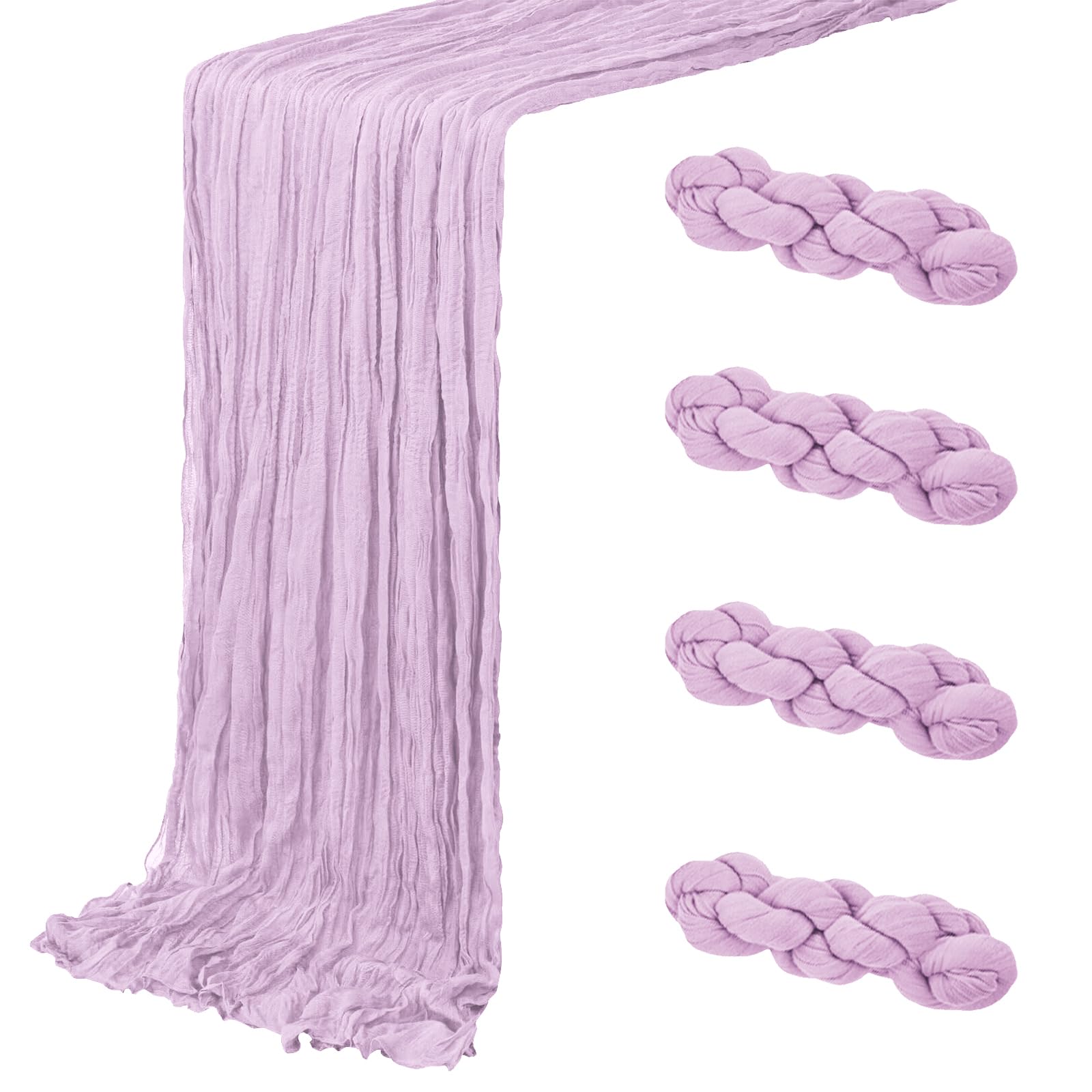 Photo 1 of ACSUIT Lavender Cheesecloth Table Runner 10ft (4 Pack)