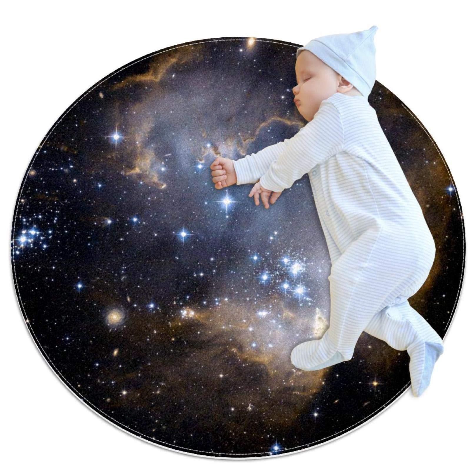 Espace galaxie tapis de salle de bain rond paillasson chambre coucher 1m