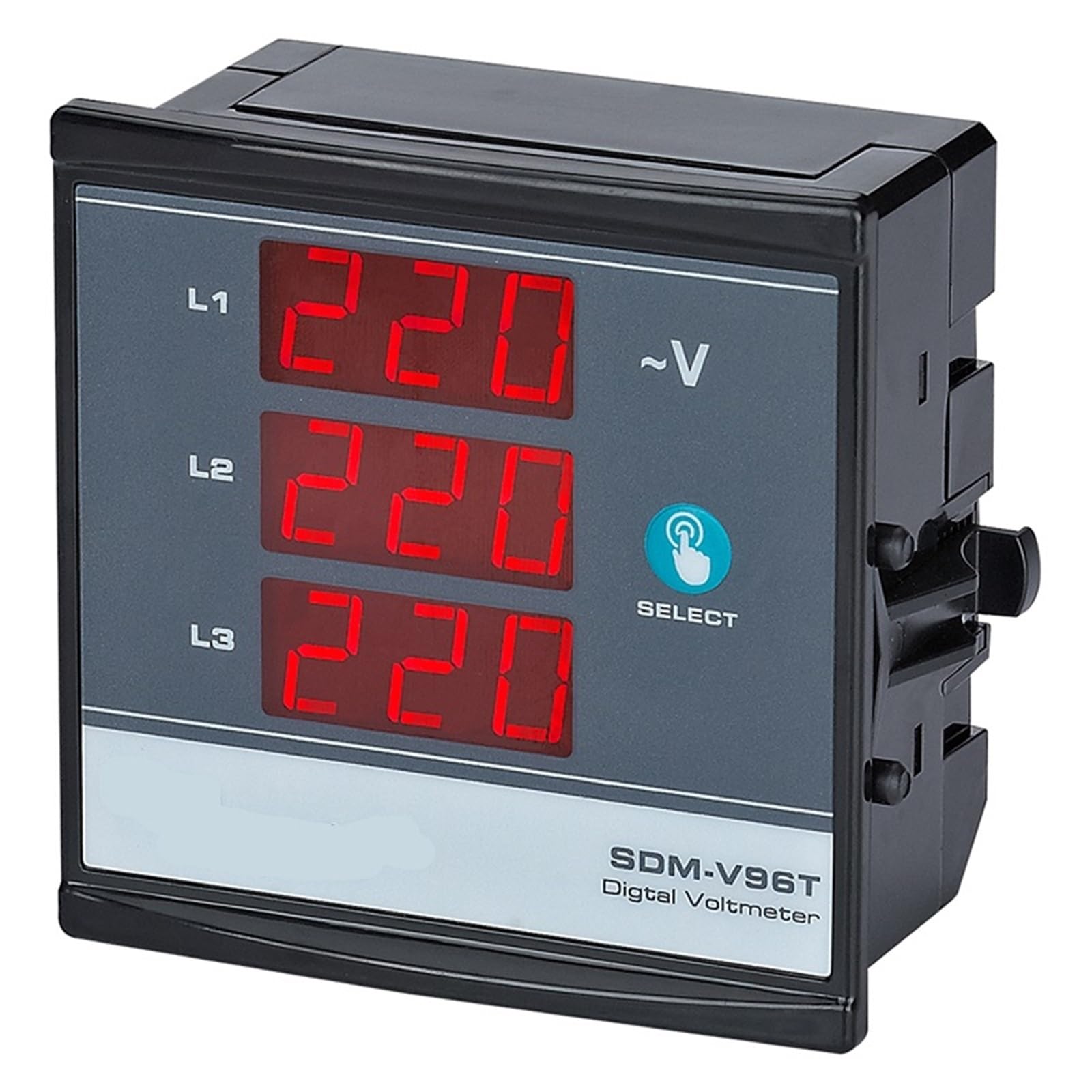 Voltmètre numérique triphasé neutre SDM-V96T AC500V 96x96mm affichage digital - 4