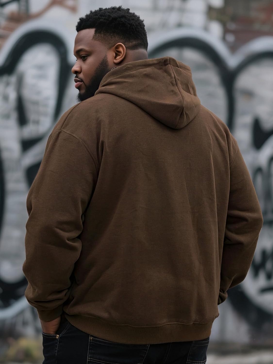 Men's Big & Tall Sweatshirts Hoodies Pullover Cotton Casual Hoodie Drawstring Long Sleeve Hooded Jacket with Pocket