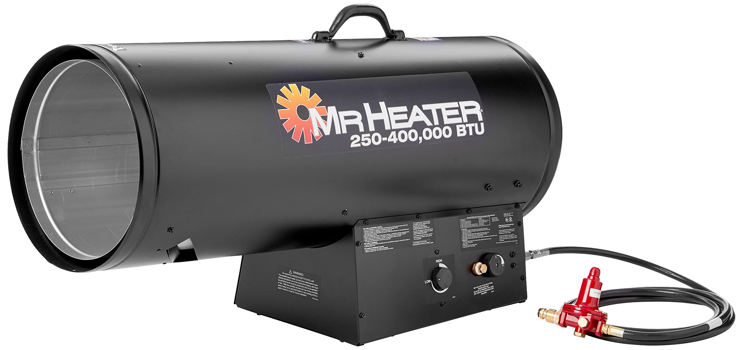 Amazon.com: Mr. Heater 250,000-400,000 BTU Forced Air Propane Heater with  QBT, Regular, Multicolored : Home u0026 Kitchen
