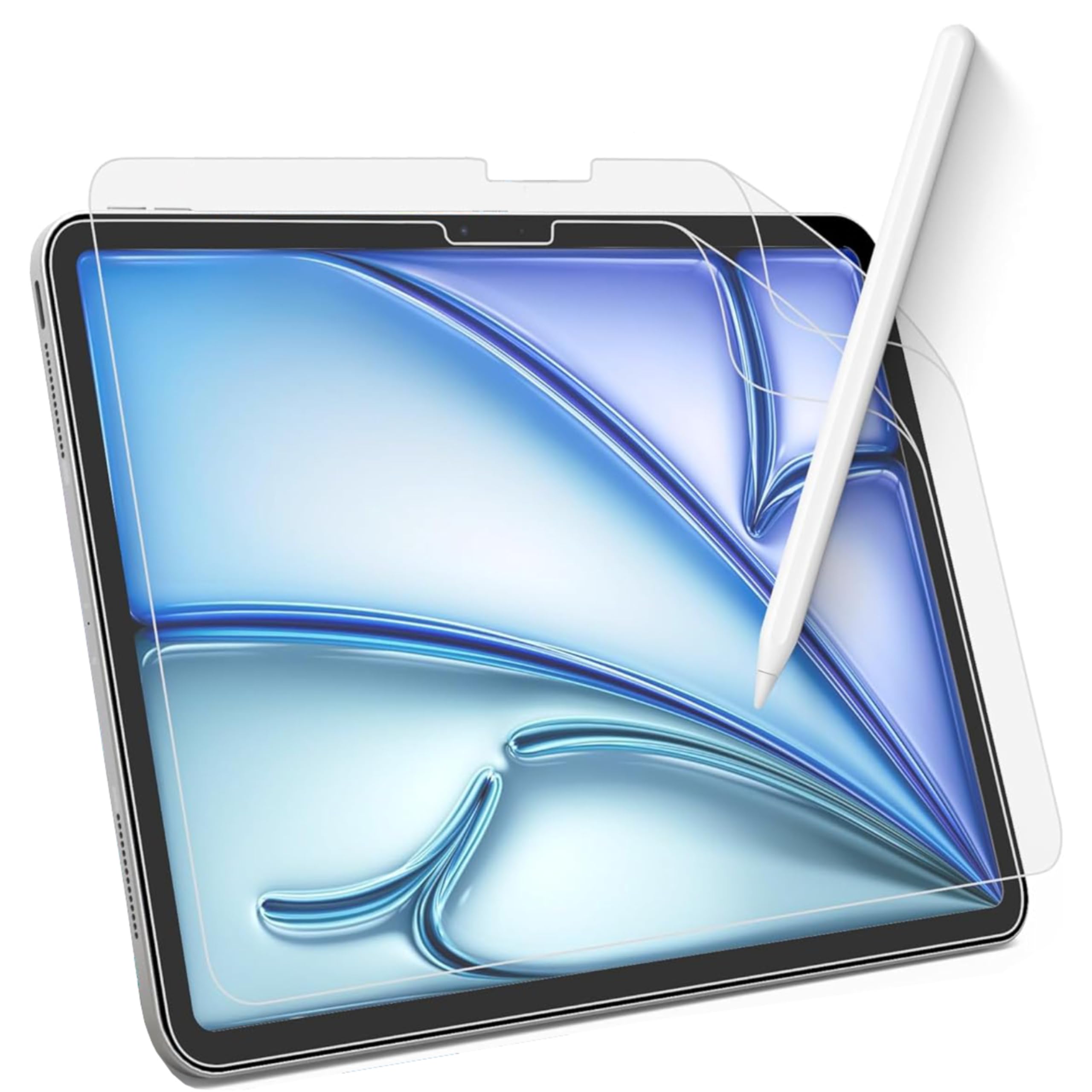 2 Pack Paper Screen Protector for NEW iPad Air 11 Inch Screen Protector 2024 Released, Write and Draw Like on Paper Anti-Glare Matte PET Film, Anti-Scratch, Compatible with Apple Pencil