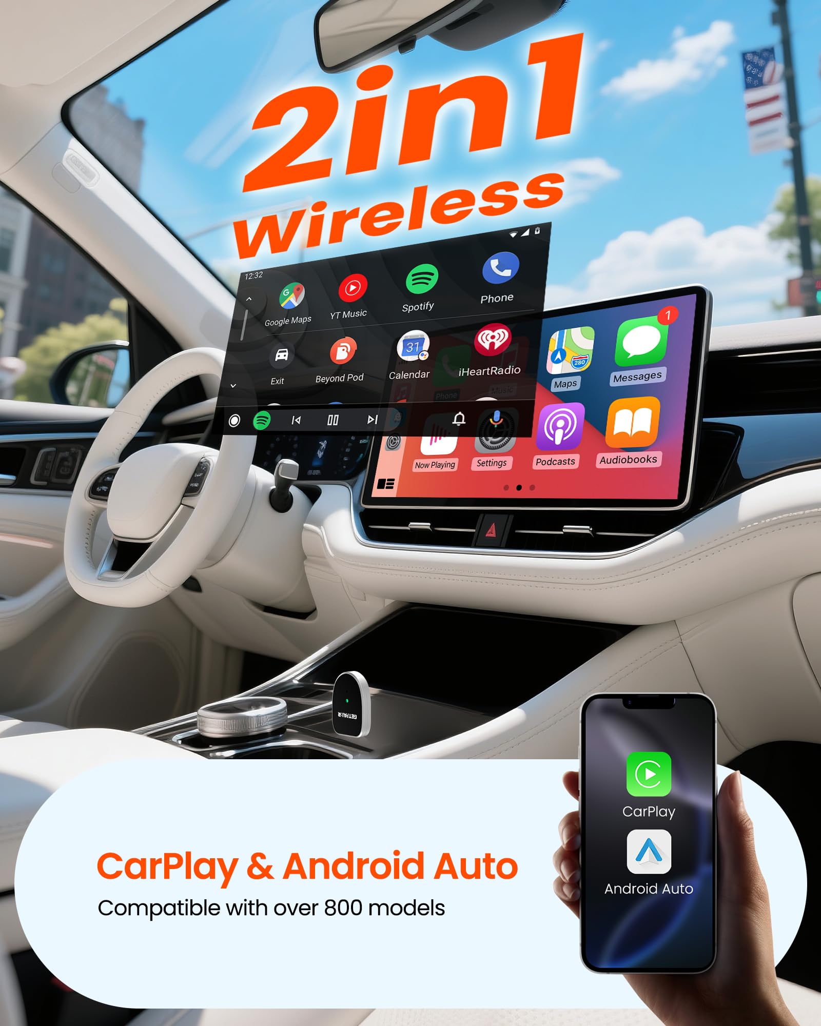 GETPAIRR ワイヤレス　CarPlay&Android Auto GetPairr Go · All-in-1 Wireless CarPlay & Android Auto