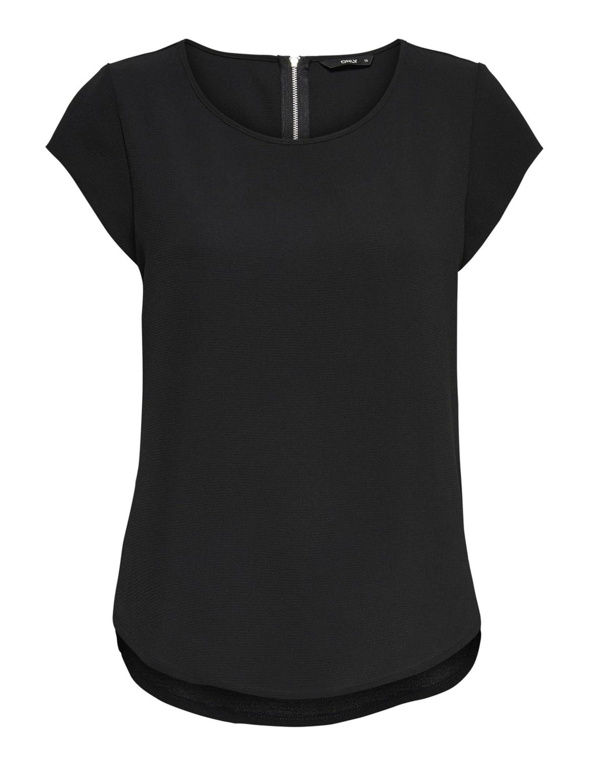 ONLY Women's Onlvic S/S Solid Top Noos Wvn T Shirt, Black (Black Black), 12 UK