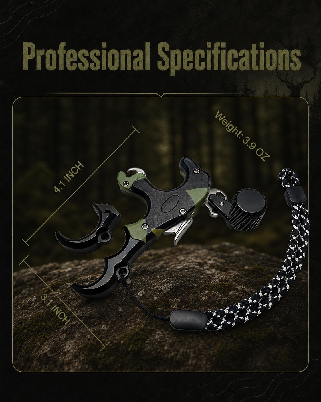 NOVASPARK Thumb Release for Compound Bow, 3 & 4 Finger Aluminum Aid | Adjustable travel & tension, auto-closing jaw, 150 lb tested CNC aluminum for hunting, target and 3D archery