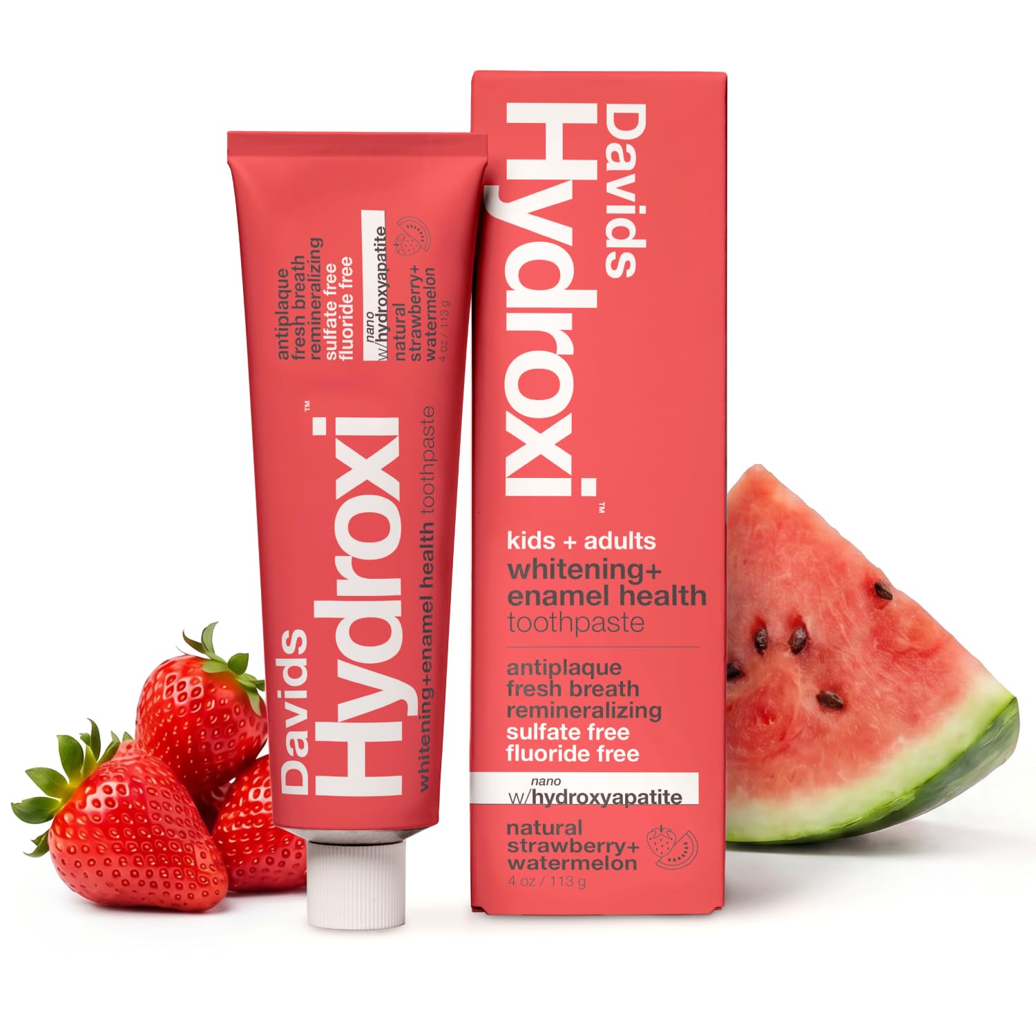 Davids Nano Hydroxyapatite Whitening Antiplaque Strawberry Watermelon 4oz