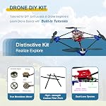 DIY Drone Kit with Brushless Motor & Dual Camera - STEM Building Project with Optical Flow Hovering, 360° Flips, One-Click Controls for Beginners to Learn Drone Engineering