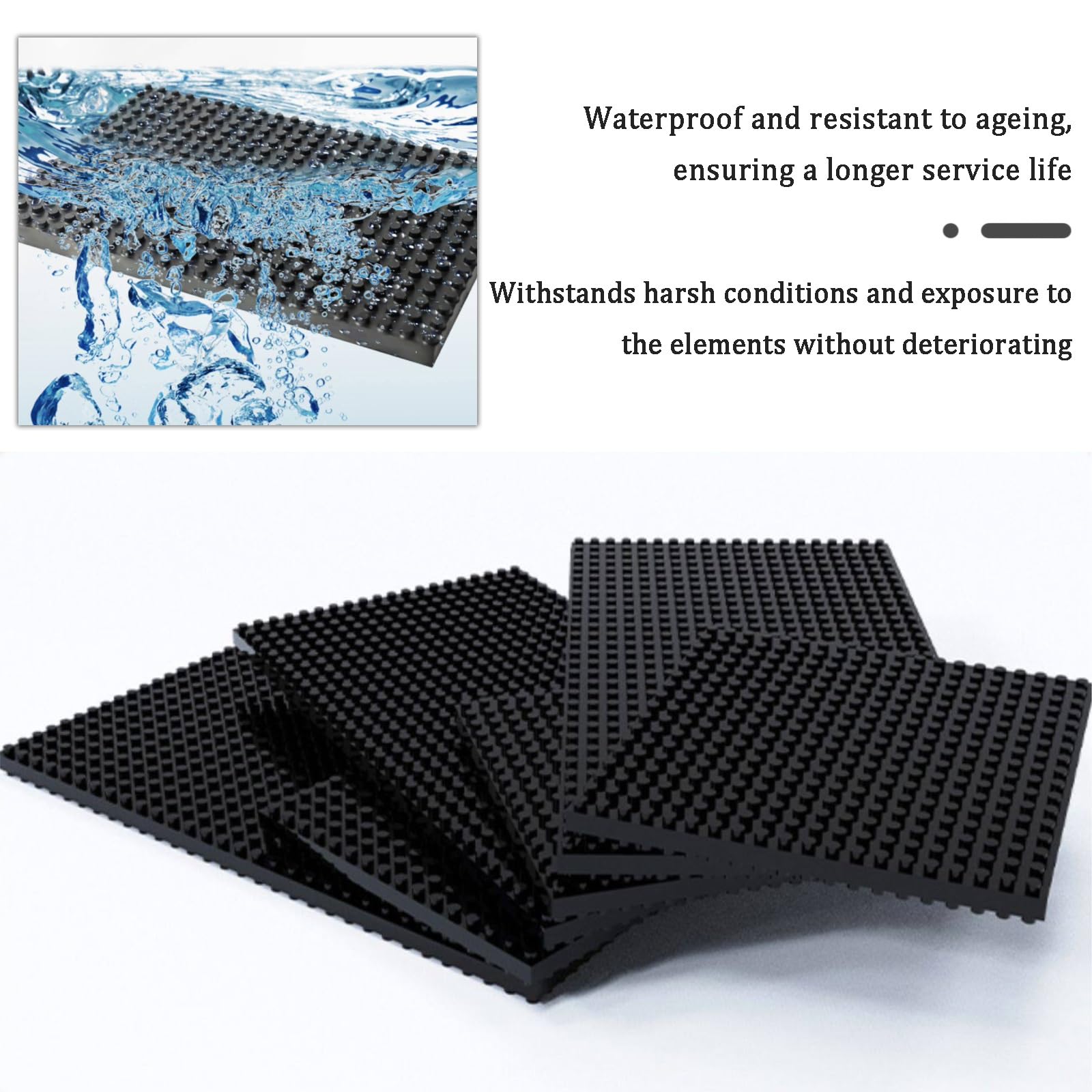 Anti Vibration Gummimatte, Doppelseitige Griff Stoßdämpfende Pads für Kompressor Drucker Laufband, Schalldämmende Isolierfüße für Industriemaschinen Fitnessgeräte(600 * 600mm,16mm)