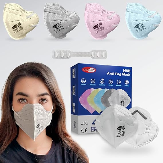 Sassoon Reusable Unisex Anti Fog N95 Mask with Nose Cushion - Make in India DRDO CE FDA & ISO Certified to Protect Mouth Droplets, Dust and Pollution