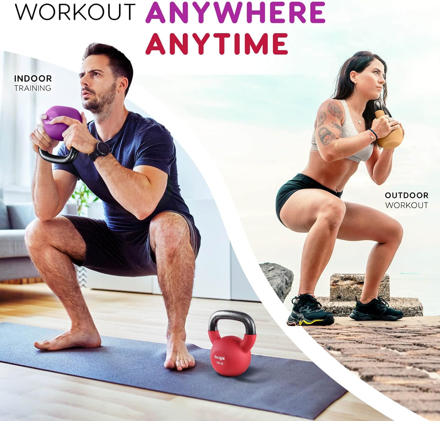 Yes4All Neoprene Coated Kettlebell Weights, Strength Training Kettlebells (10Lb - Peacock Blue)