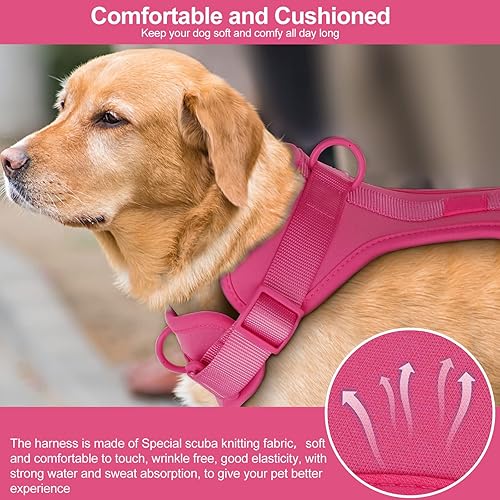 Miniatura 17 de Arnés ligero para perro sin tirones: arnés ajustable y duradero de malla transpirable para mascotas con cojín suave y cómodo, para perros pequeños