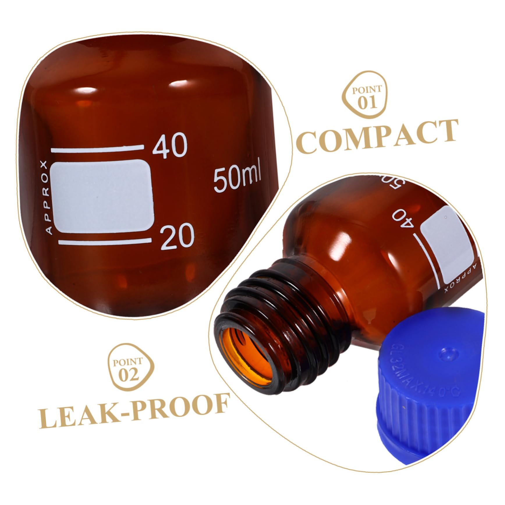 Zerodeko 5 Ensembles Bouteille De Réactif Avec Bouchon Bleu Bocaux De Réactif De Laboratoire Chimique Bouteille De Stockage De Réactif Vide Petite De Réactif 2 pièces * 5