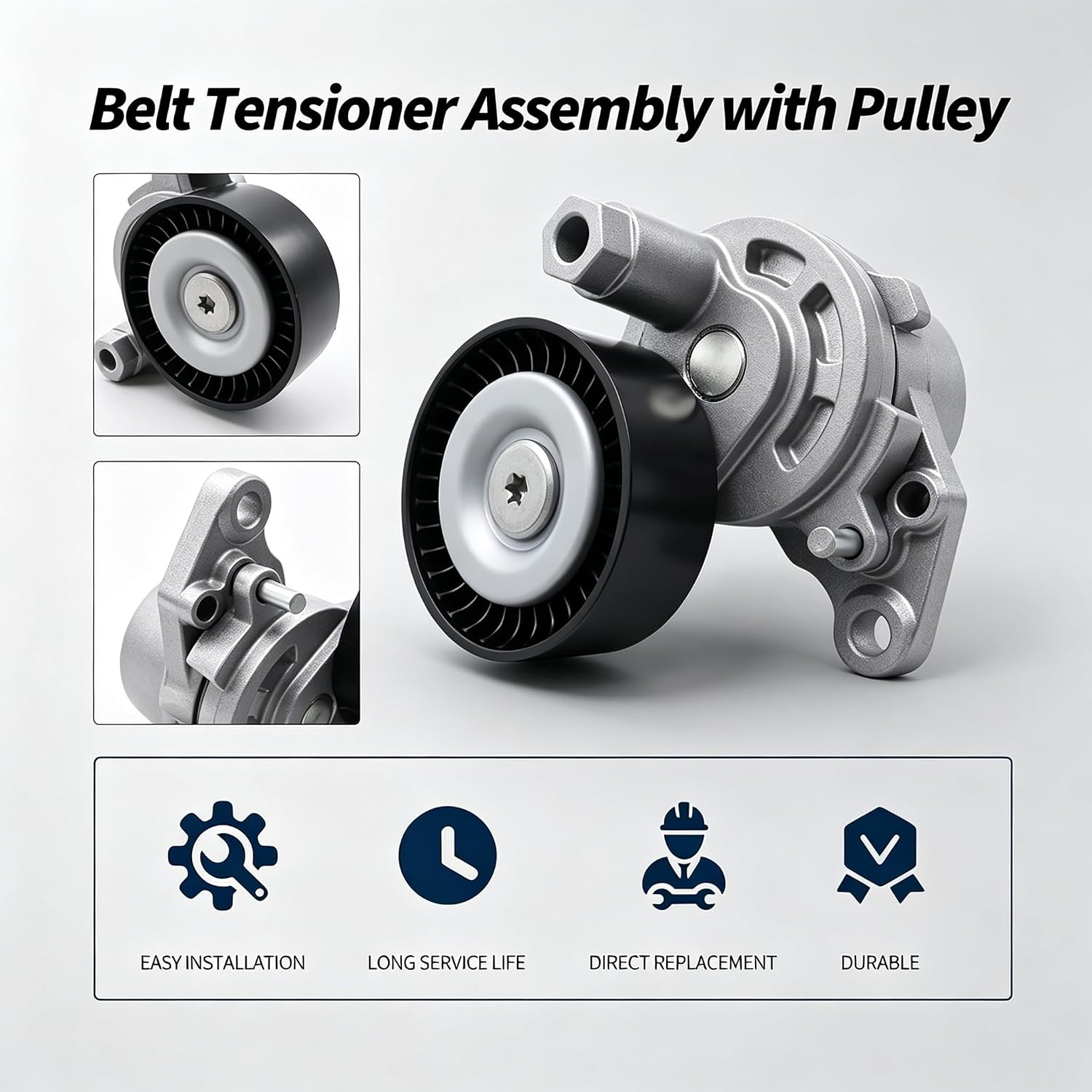 HiSport 39358 Belt Tensioner Assembly with Pulley 2.5L L4 Compatible with Nissan Altima 2013-2018, Rogue 2014-2020, 119553TA0A 119553TA0B 119553TA9D 119554BA0A