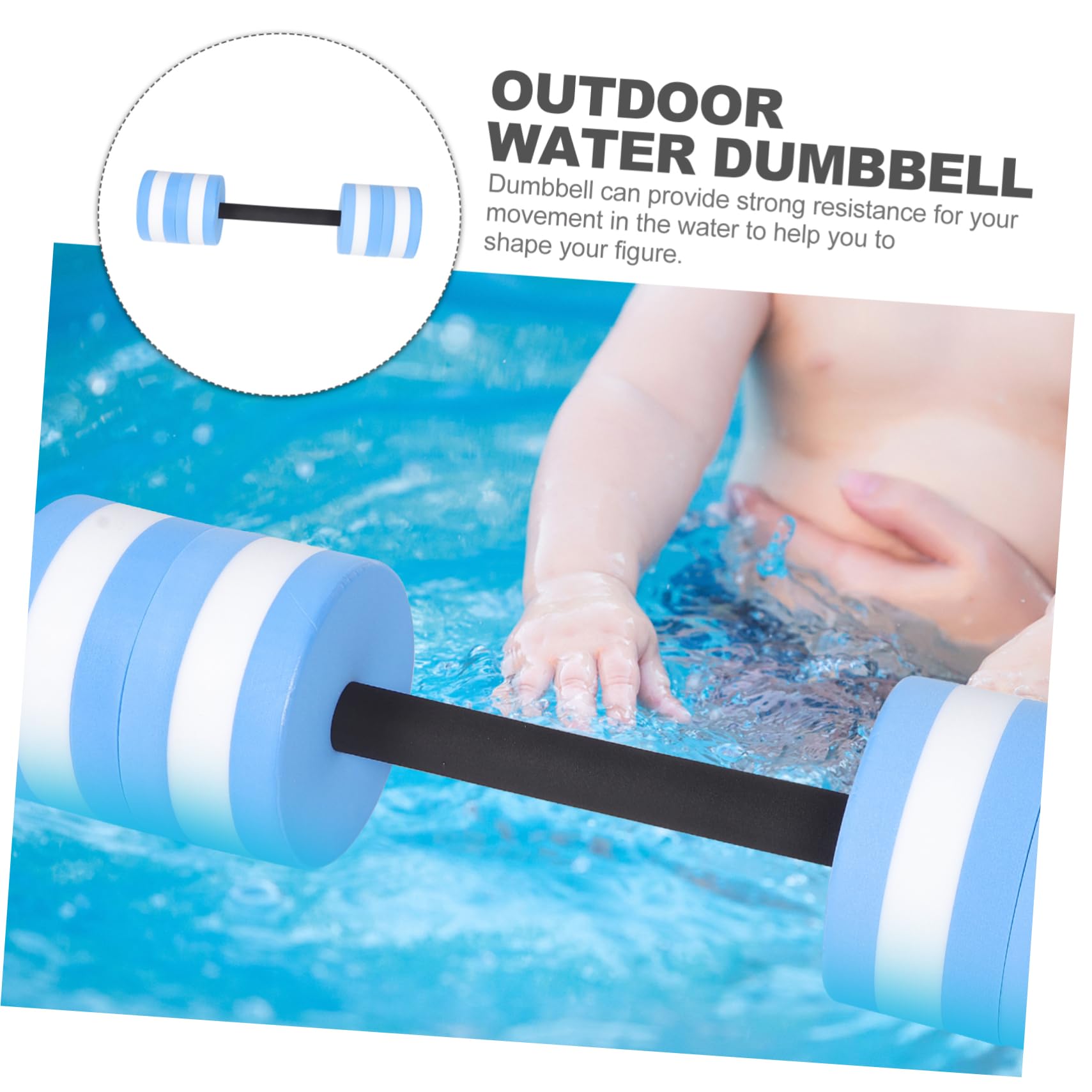 Manubri Galleggianti Per Acquagym - Set Da 2, Blu, In Schiuma EVA Per Allenamento In Piscina - Foto 4