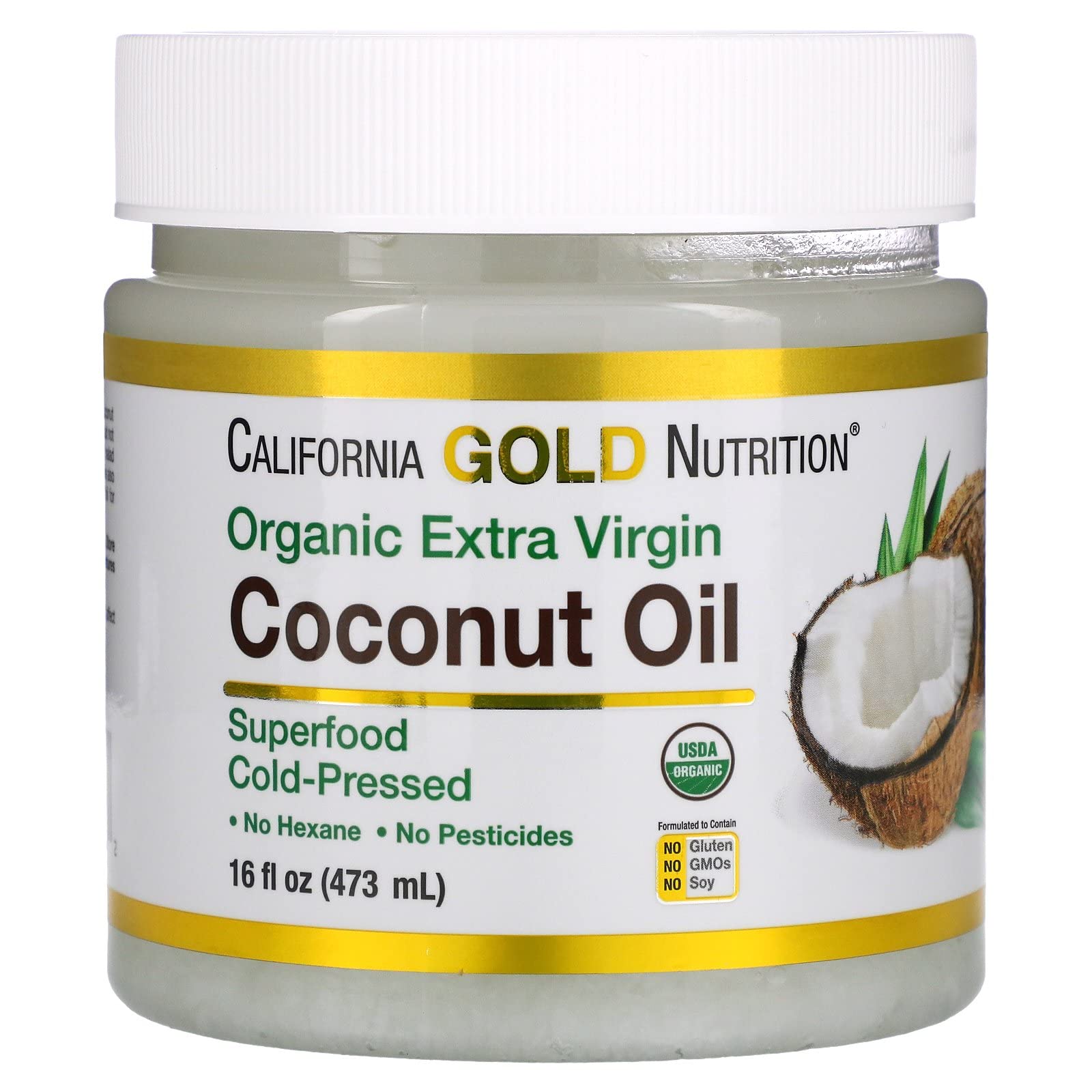 Organic Coconut Oil, Extra Virgin, Unrefined, Certified USDA Organic