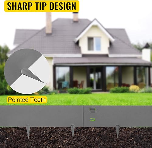 Miniatura 5 de VEVOR Borde de acero para césped, 5 bordes de metal para paisaje, borde de borde de jardín de 5 x 39 pulgadas, borde de paisaje de acero galvanizado