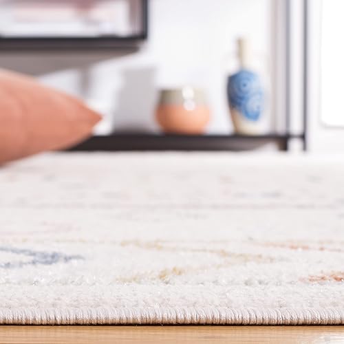 Miniatura 4 de Safavieh Blair Collection - Alfombra redonda de 6 pies y 7 pulgadas, color beige y multicolor, BLR226B, lavable a máquina, para entrada, vestíbulo,