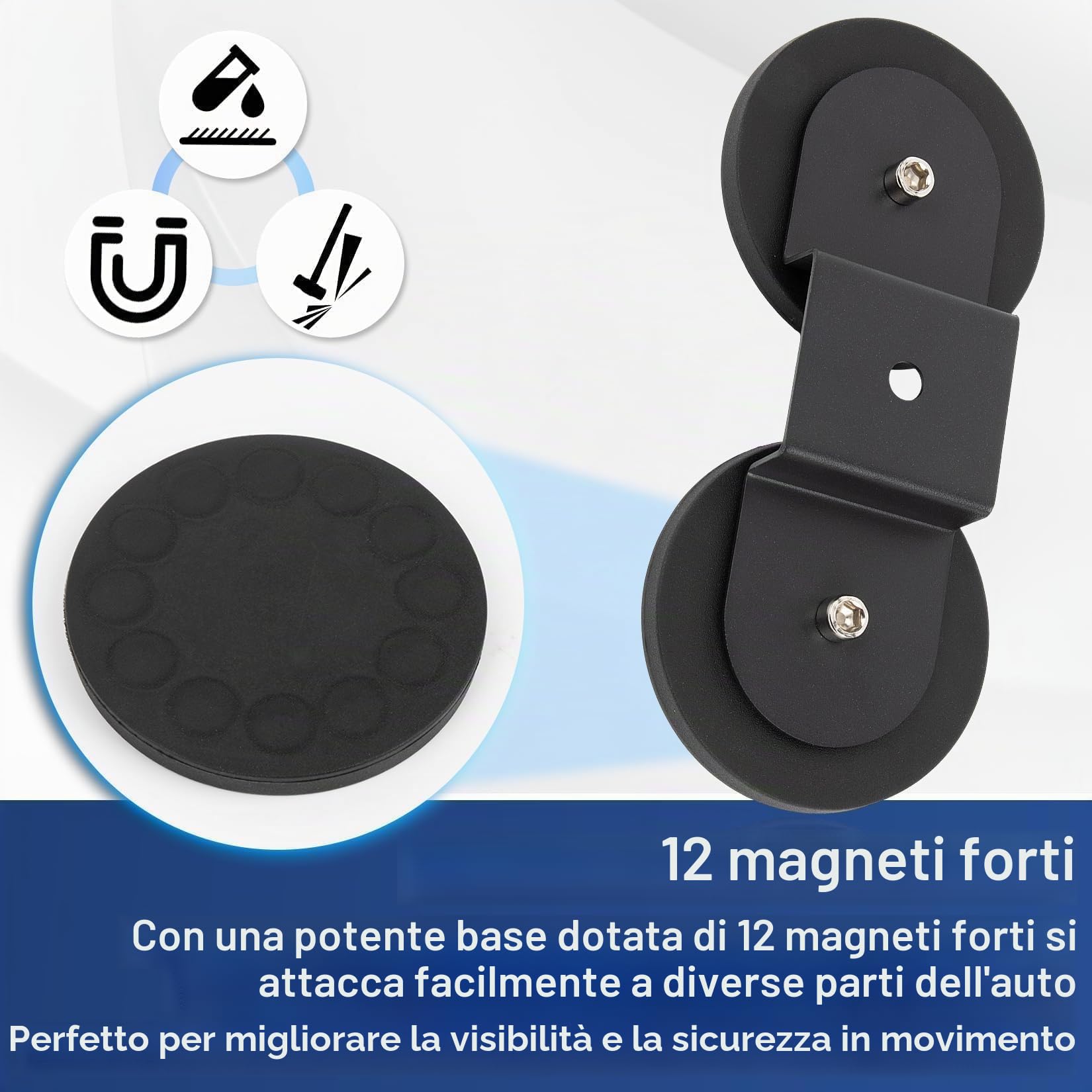 PSLER Staffe di Montaggio per Barra Luminosa a LED Con Base Magnetica Staffe per Luci Con Base Magnetica Universali per Luci di Guida Fuoristrada Fendinebbia per Camion SUV UTV ATV