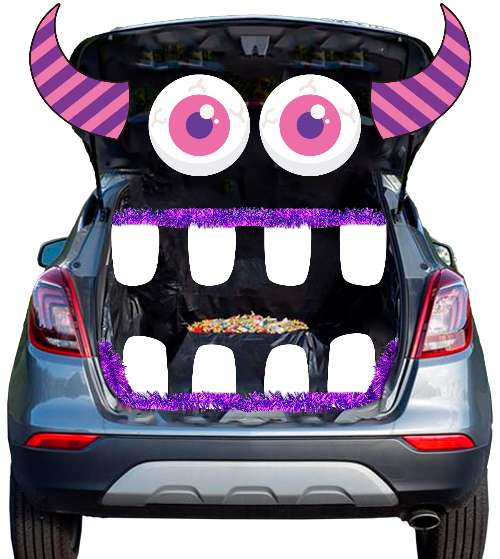 Halloween Trunk or Treat Car Decorations Kit 3D Trunk or Treat Car Decorations Kit for SUV,Monster Decoration Trunk or Treat Car Decorations Halloween Decor Outdoor