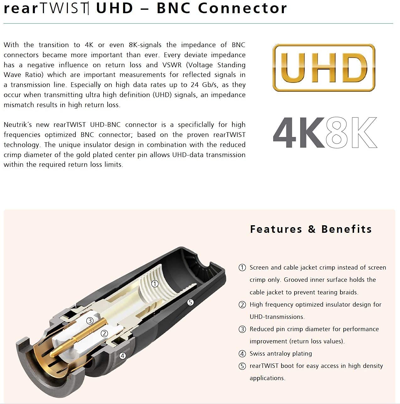 Sommer Cable VTGX-5000-BL-BL - Cable de conexión de vídeo (50 m, 6G, 3G, SDI, 4K, UHD, HD-SDI (HDTV) SC-Vector 0.8/3.7, 1 x 0,80 mm², conector BNC NEUTRIK, 164.00 ft