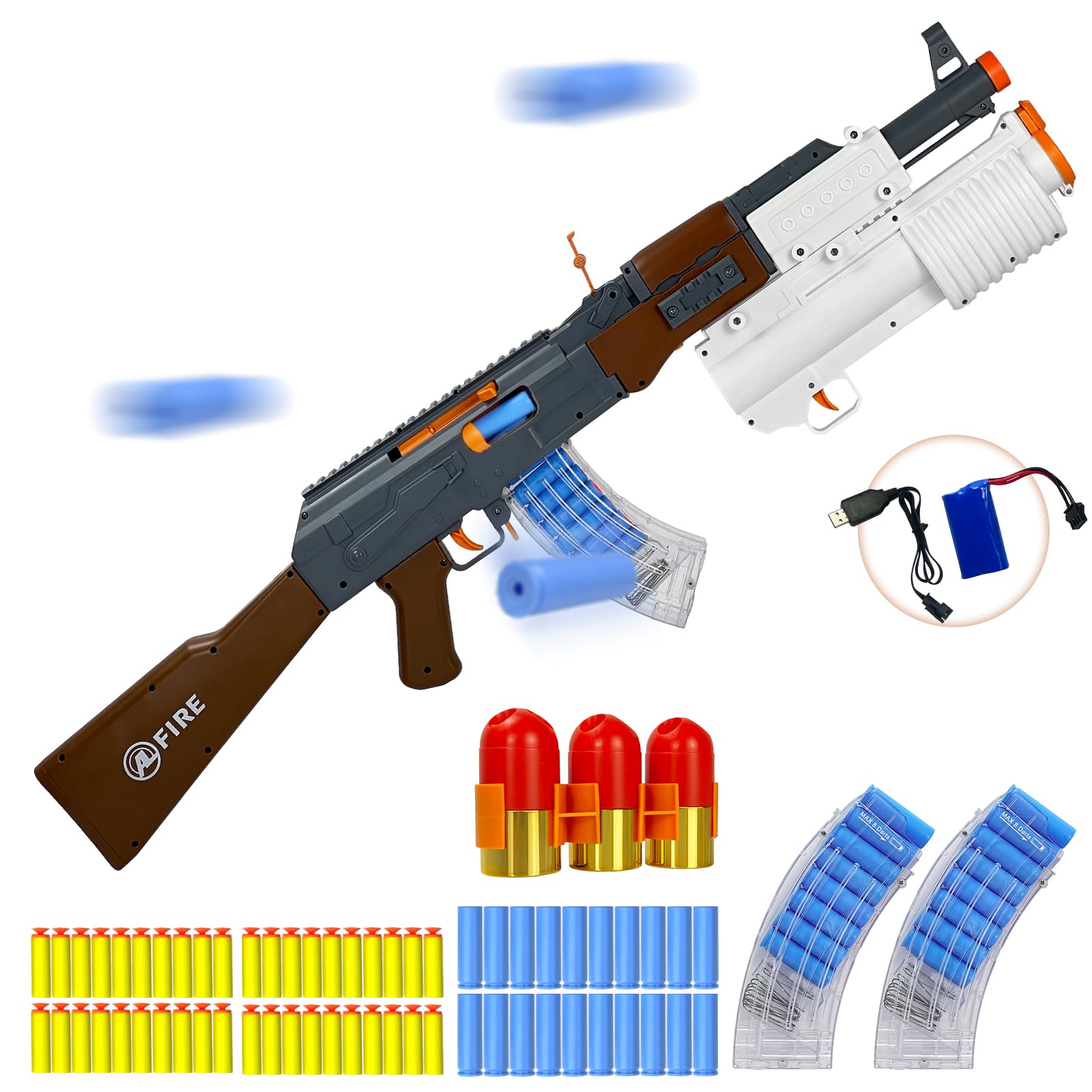 Spielzeug Pistole, Granate, Elektrische, Spielzeug Waffen, AK Toy Gun | Granate und 2 Modi Elektrischer/Manueller, Blaster Pistolen Blaster Gun AK Electric Toy Guns, Spielzeug für Erwachsene Kinder