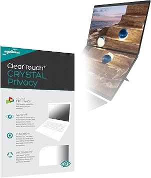 BoxWave Screen Protector Compatible with ASUS Zenbook Duo UX8407 14 in - ClearTouch Crystal Privacy 2-Pack, Privacy Screen Protector Flexible Film Clear