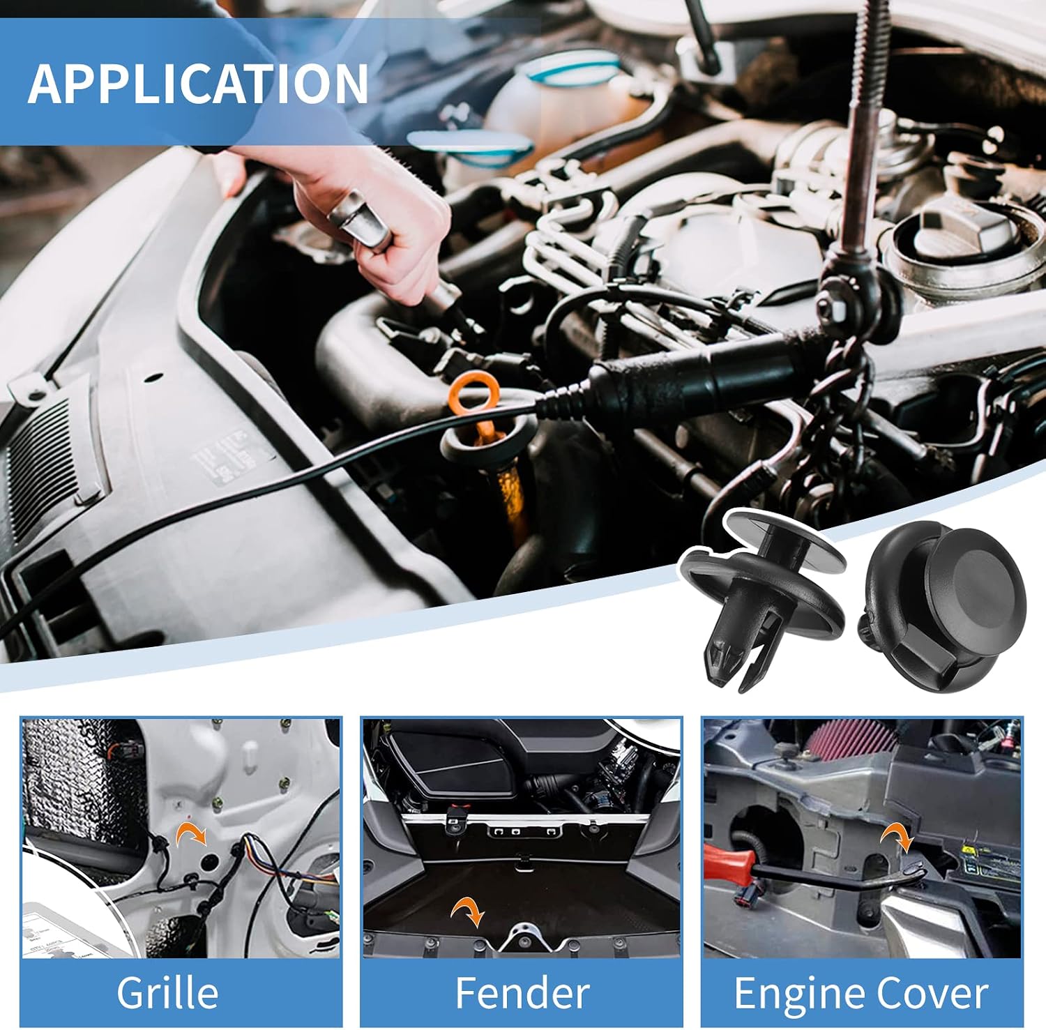 20 Pcs Super Front Fender Inner Liners Fender Well Front Wheel Well Retainer Clips Plastic Body Rivets for Honda Accord Civic Acura, Replacement for The Part# 91512-SX0-003
