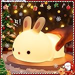 One Fire Bunny Night Light for Kids,16 Colors+ Silicone Soft Toddler Night Light, Dimmable+Rechargeable Nightlight for Kids Room, Easy Tap Control Bunny Lamp, Rabbit Lamp, Cute Stuff, Gifts for Girls