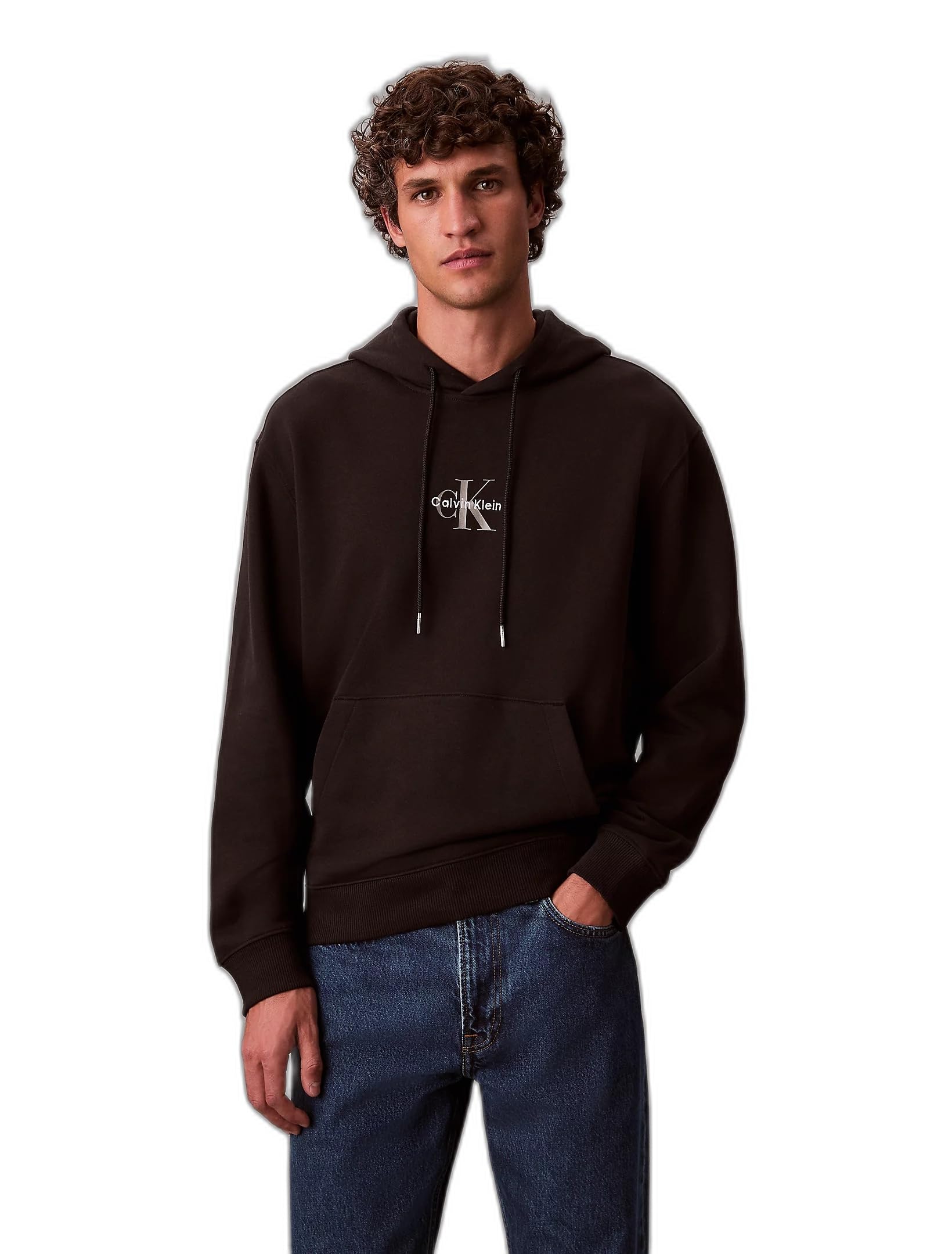 Calvin Klein Nero Cotton Mens Hoodie - XL