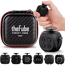 PILPOC theFube Fidget Cube, 6-Sided Stress Relief Infinity Cube for Adults &amp; Kids, Boosts Concentration, Mindfulness Aid, Silent &amp; Audible Modes, Stocking Suffers for Boys, Kids and Adults (Midnight)