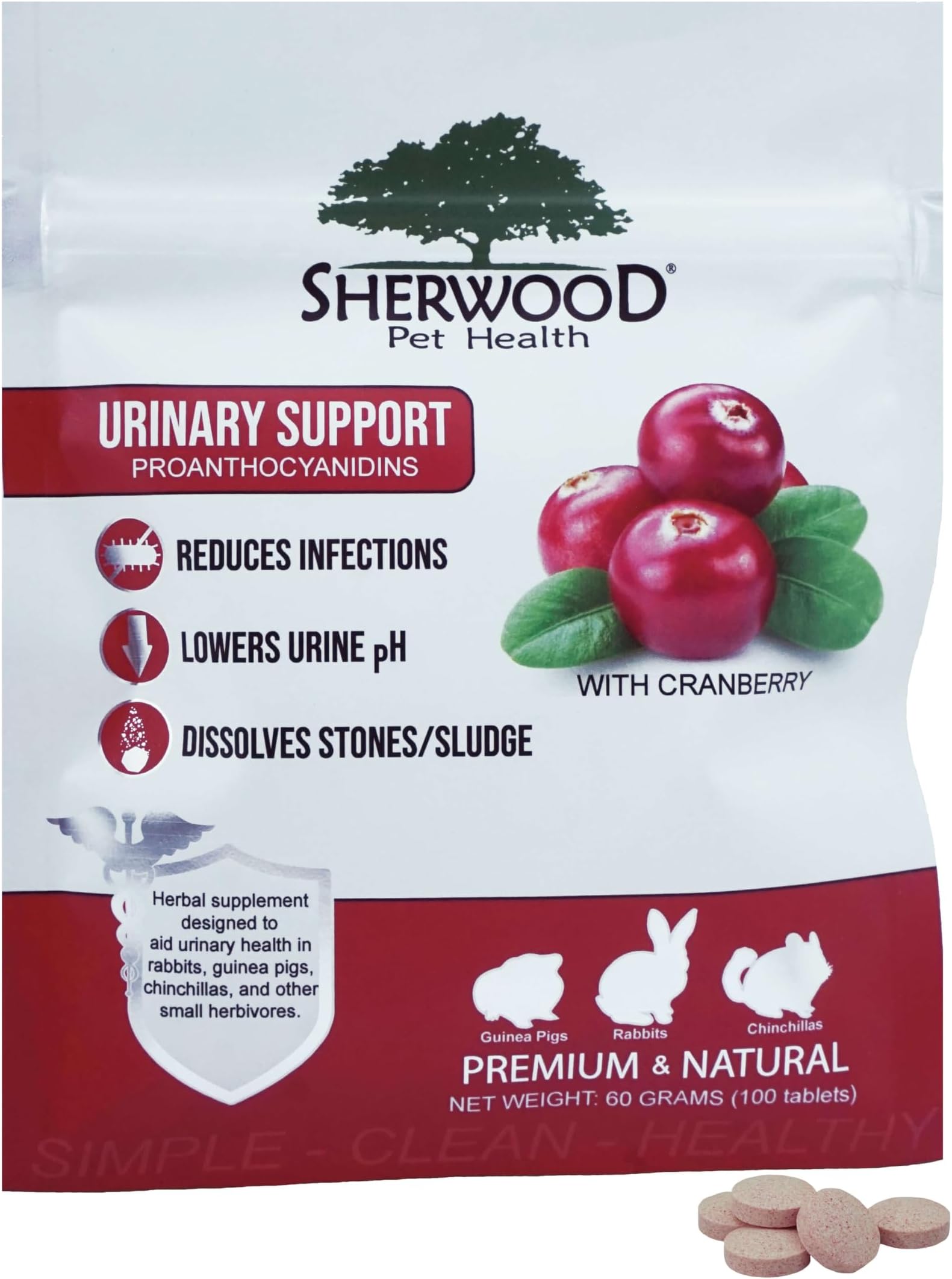Urinary Support by Sherwood Pet Health (100 Tablets - 60 Grams)