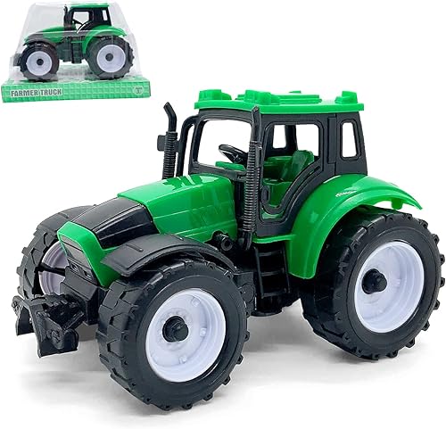 Boersma Juguetes de excavadora de construcción amarillos para niños de 3 años mini SUV auto eléctrico de fricción juguetes de vehículos de