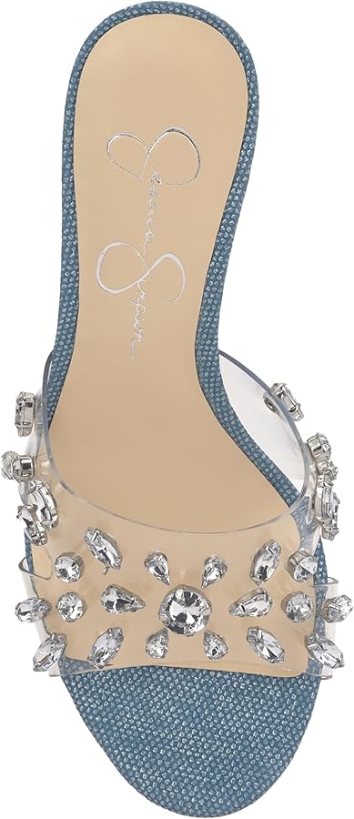 Sandalia Tacón Mujer Sandalia Tacón Jessica Simpson Olivine - Azul Claro, Tacón Aguja, Talla 39.5 EU Sandalia Jessica Simpson Olivine Tacón 3.9 Pulgadas