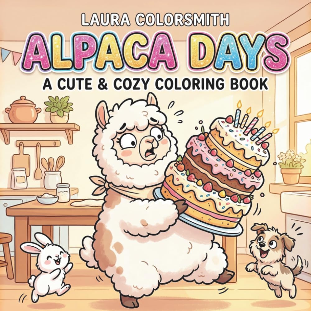 Alpaca Days – A Cute & Cozy Coloring Book: Adorable Alpaca Moments in Cozy and Playful Scenes for Happy Coloring (Coloring book with animals)