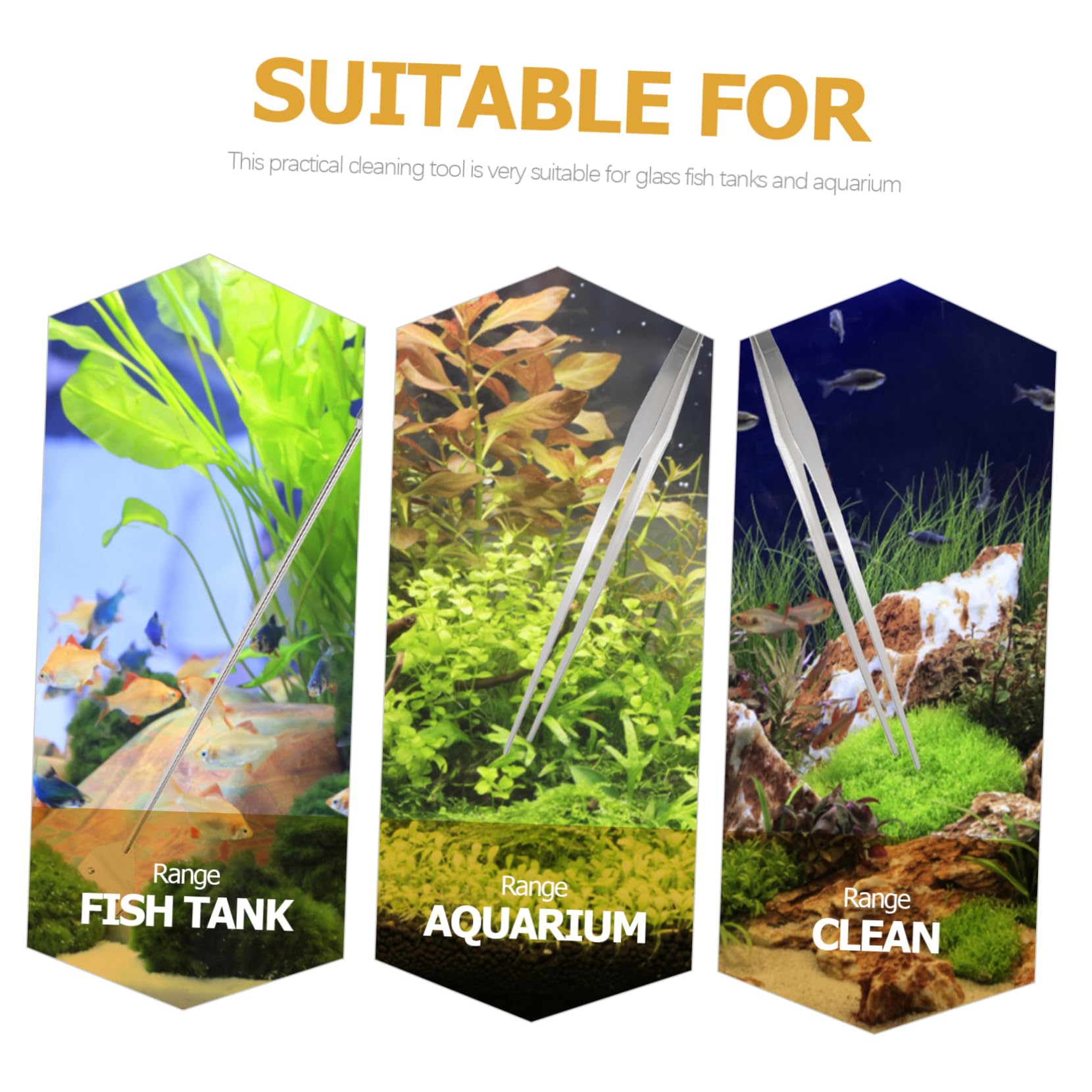 Aquarium Werkzeugset für Wasserpflanzen, 1 Satz Metall, Silber