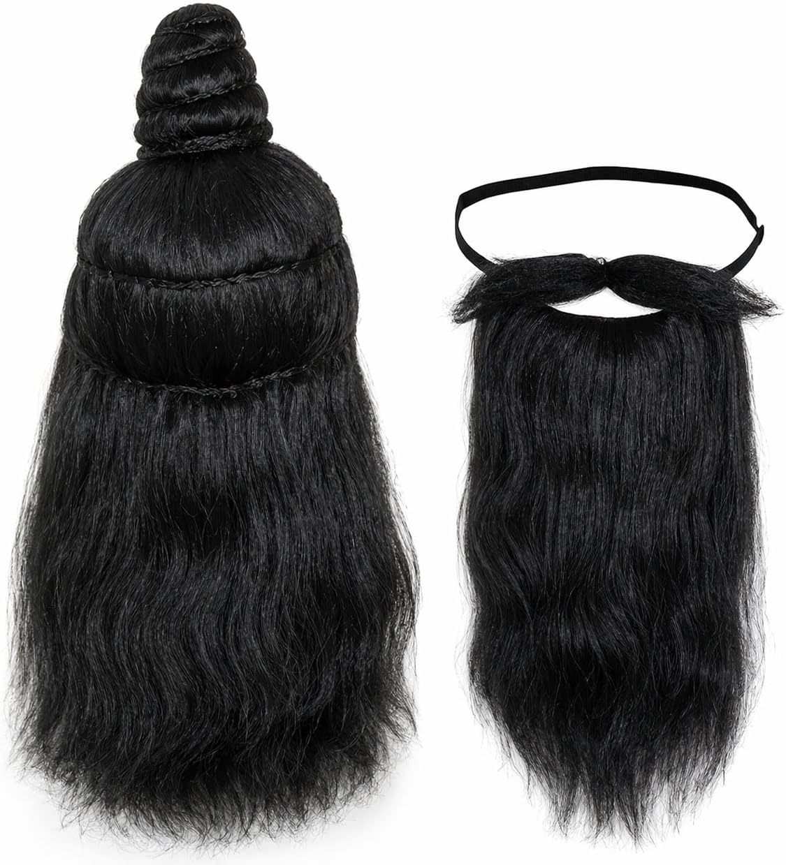 Mythological Stage show Rishi Muni Ramleela Character hair wig and beard for teenager and kids above age 12 years free size wig and dhadhi mooch set