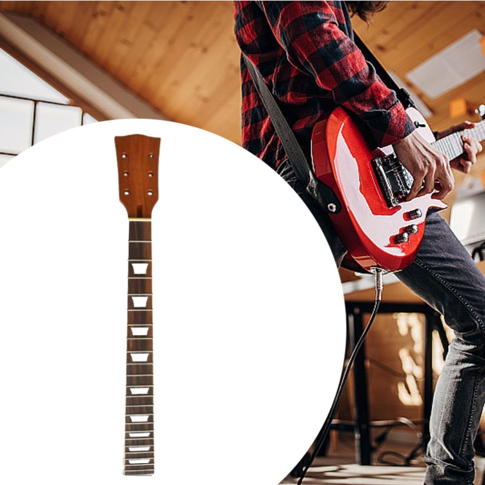 Tastiera in palissandro per chitarra elettrica, manico in legno di ricambio appositamente progettato per chitarra elettrica, 22 tasti, parte legno per