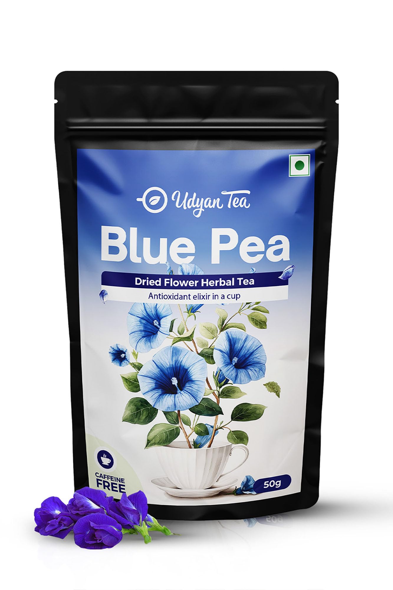 Udyan Tea Blue Pea Herbal Tea - 50g | Natural Dried Flowers | Caffeine-Free Antioxidant Tea for Stress Relief, Weight Management & Skin Health | Pure Herbs Detox & Anti-Aging Blue Tea (B0D8SL9V75) Amazon Price History, Amazon Price Tracker