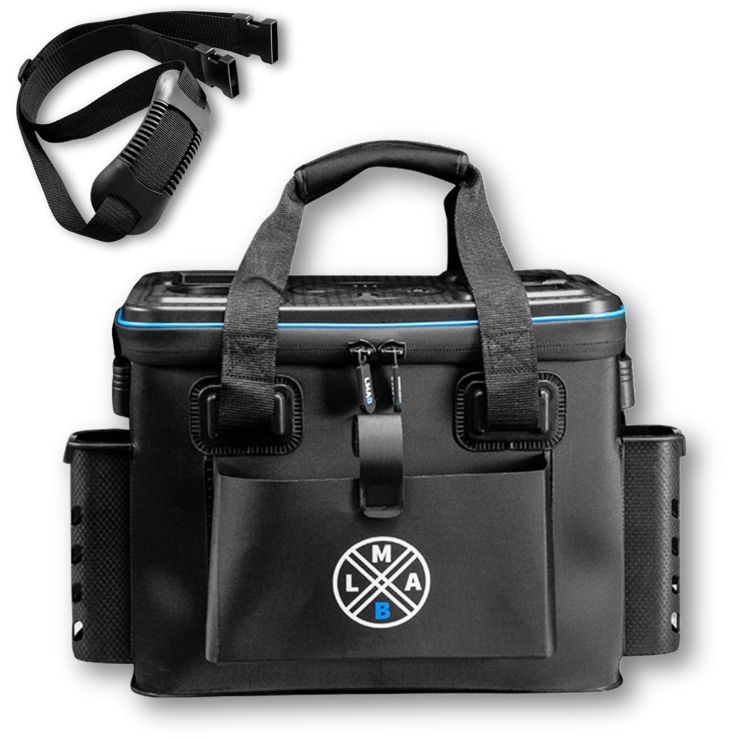 LMAB Angel Bakkan Premium 2.0 wasserdicht - 24L & 50L, XXL Angeltasche mit Rutenhalter, Bootstasche Angeln, Angeltasche groß, Angel Koffer für Angelzubehör, Angel Tasche, Angeltasche, Angelkoffer