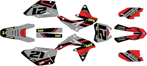 Miniatura 4 de Kalair GFX Kit de gráficos para Suzuki RMZ 450 (2008-2017) Serie Enigma Amarillo 21 Mil - Adhesivos para moto Dirt Pit Bike Motocicleta, accesorios