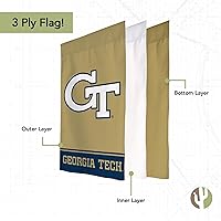 Vista 3 de Bandera de jardín Georgia Tech Yellow Jackets GT Institute of Technology Banner 100% poliéster (diseño B)