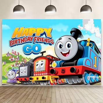 Train Birthday Backdrop Party Supplies for Train Themed Party Decorations5x3ft