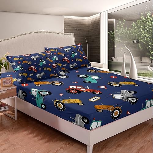 Vista 30 de Erosebridal Sábanas tamaño Queen de animales del zoológico para niños pequeños, sábanas de tren de dibujos animados, lindo juego de sábanas