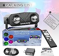 Vista 8 de Luces de fiesta de DJ discoteca, proyector de estrella de bola de discoteca, luces estroboscópicas LED RGB, luz de escenario, activada por sonido