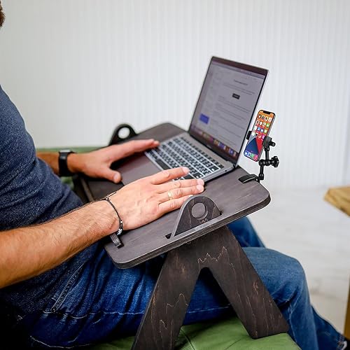 Miniatura 3 de Soporte para iPhone para escritoriomesabarragabinete de cocina, soporte de teléfono de aleación de aluminio ajustable de 360, soporte de clip