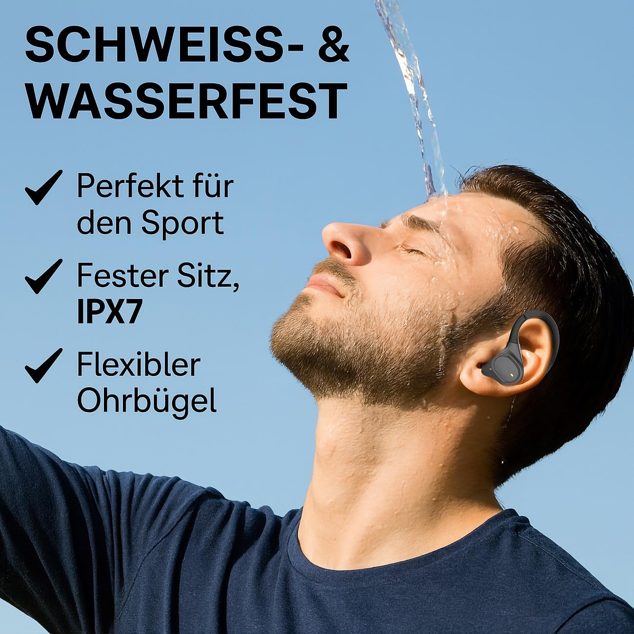 auvisio per nuoto: Set da 2 pezzi Cuffie in-ear wireless, IHS-825.bt, Cuffie impermeabili: IPX7, Bluetooth 5.3 (sport, bluetooth, cuffia impermeabile, senza fili)