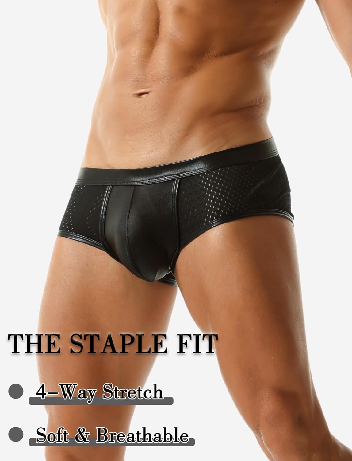 SEAUR Men's Sexy Boxer Briefs Low Rise Metallic Underwear Pouch Trunks Breathable Mesh Underpants - Image 5