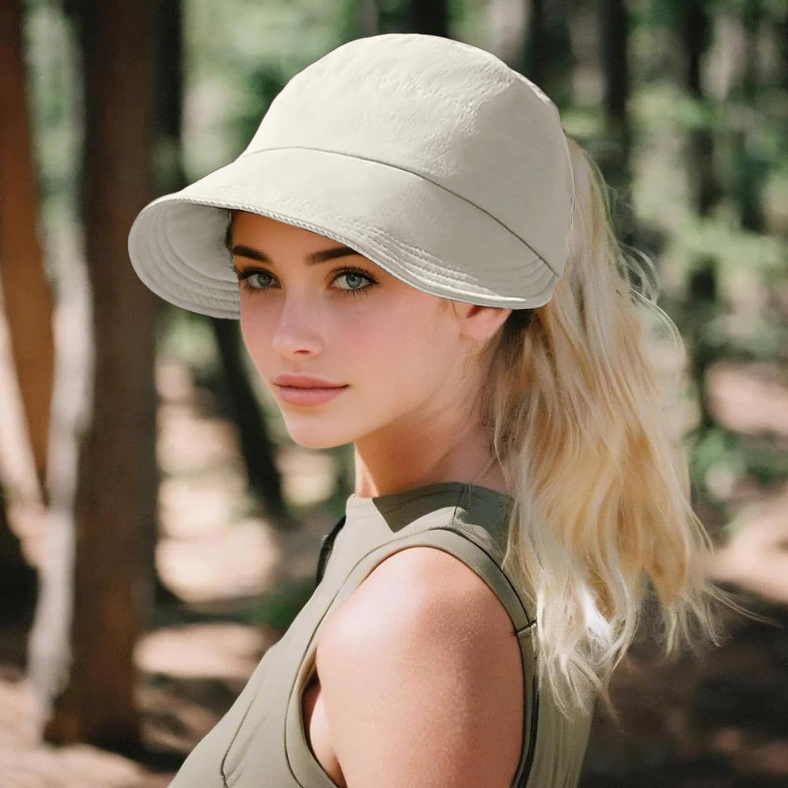 Damski kapelusz przeciwsłoneczny, ochrona UV 50, outdoorowa ochrona przed promieniowaniem UV, Hollow Top Sun, damska czapka bejsbolowa, składana, nadaje się do aktywności na świeżym powietrzu
